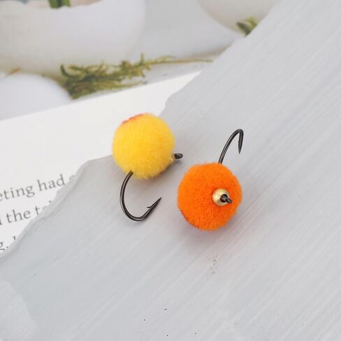 24Pcs Fly Fishing Flies Kit Insect Egg Flo-ating Bait Brass Bead Head Lure for Salmon Steelhead Trout 15x6.3mm Multicolour in Saudi Arabia
