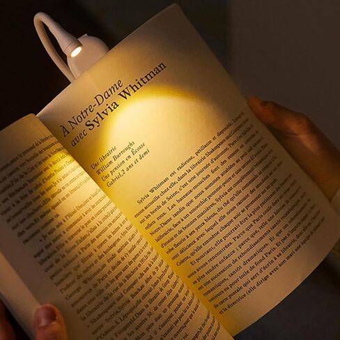 Abaodam Clip-on USB Rechargeable LED Reading Light Mini Clip Book Light for Bedside Studying and Dormitory Use Portable White Night Lamp in Saudi Arabia