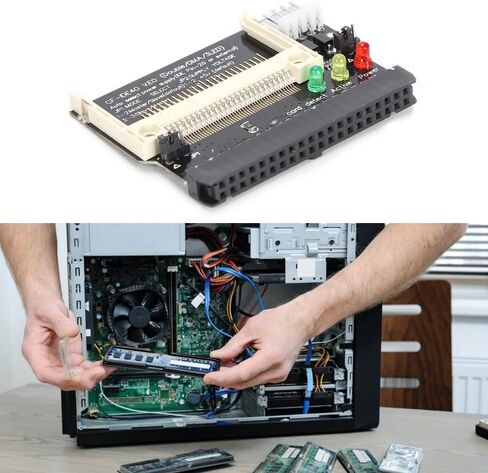 محول CF إلى IDE 40 Pin Female Interface - قارئ بطاقة فلاش مدمج لمحركات الأقراص من النوع I/II/Micro، مدخل طاقة 5 فولت in Saudi Arabia