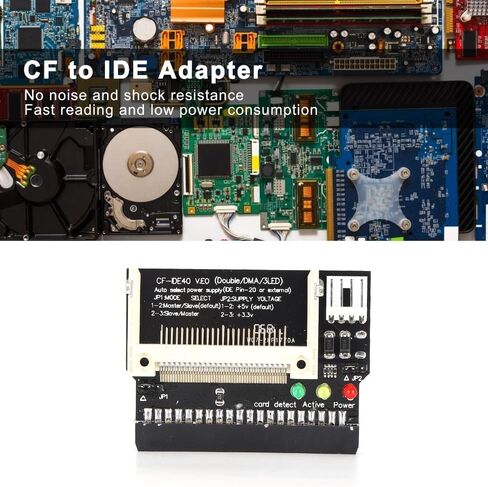 محول CF إلى IDE 40 Pin Female Interface - قارئ بطاقة فلاش مدمج لمحركات الأقراص من النوع I/II/Micro، مدخل طاقة 5 فولت in Saudi Arabia