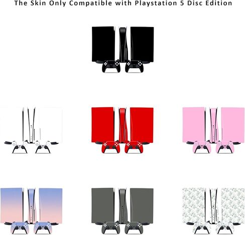 Decal Cover Skin Compatible with PlayStation 5 Console and Controllers Disc Edition (Purple Color) in Saudi Arabia