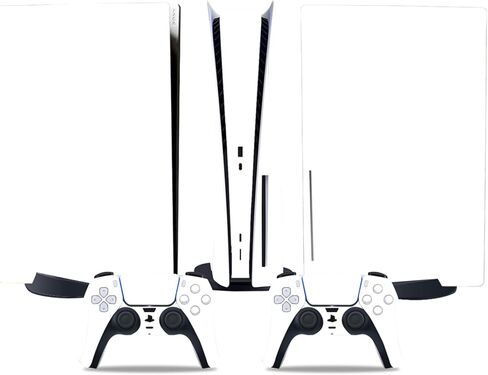 Decal Cover Skin Compatible with PlayStation 5 Console and Controllers Disc Edition (Purple Color) in Saudi Arabia