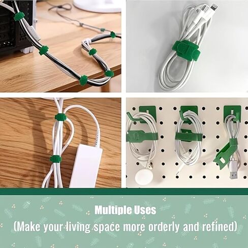 100-Pack Heavy Duty Nylon Plant Ties – 7.87 Inch Reusable Hook & Loop Garden Cable Straps, Adjustable Green Vine Support for Tomatoes, Roses, Ivy & Climbing Plants in Saudi Arabia