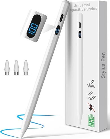 قلم Digiroot Stylus لهاتف iPhone، قلم ستايلس عالمي مع شاشة LED للطاقة، قلم لوحي متوافق مع Andriod/Tablet/Motorola/Switch، قلم ذكي مغناطيسي لأجهزة iPhone وAndroid وHarmonyOS in Kuwait