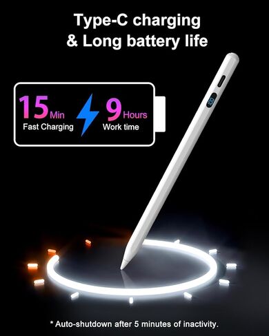 قلم Digiroot Stylus لهاتف iPhone، قلم ستايلس عالمي مع شاشة LED للطاقة، قلم لوحي متوافق مع Andriod/Tablet/Motorola/Switch، قلم ذكي مغناطيسي لأجهزة iPhone وAndroid وHarmonyOS in Kuwait