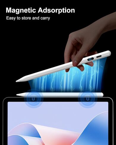 قلم Digiroot Stylus لهاتف iPhone، قلم ستايلس عالمي مع شاشة LED للطاقة، قلم لوحي متوافق مع Andriod/Tablet/Motorola/Switch، قلم ذكي مغناطيسي لأجهزة iPhone وAndroid وHarmonyOS in Kuwait
