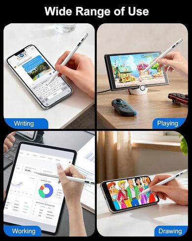 قلم Digiroot Stylus لهاتف iPhone، قلم ستايلس عالمي مع شاشة LED للطاقة، قلم لوحي متوافق مع Andriod/Tablet/Motorola/Switch، قلم ذكي مغناطيسي لأجهزة iPhone وAndroid وHarmonyOS in Kuwait