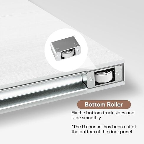 JUBEST 30"x84" Concealed Sliding Barn Door with Horizontal Groove and Soft Close Hardware Kit, White Flush Hidden Door for Opening 26"-28"x80", Waterproof and Smooth Sliding, for Interior Using in Saudi Arabia