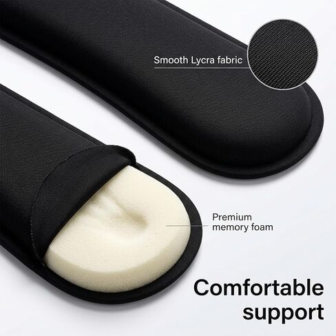 Memory Foam Wrist Rest 2PCS Pad for Computer Keyboard, Mouse, Ergonomic Design for Typing Pain Relief, Desk Pads Support Hand and Arm, Mousepad Rests, Black in Saudi Arabia