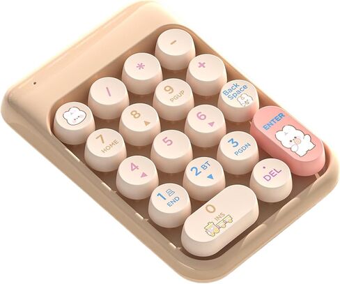 Wireless Number Pad | 18 Keys Cartoon External Numpad | 2.4G Numeric Keypad - for Financial Accounting Office Work Study Game PC Laptop in Saudi Arabia