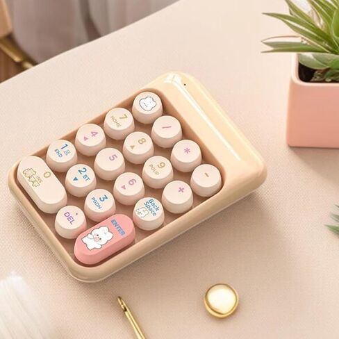 Wireless Number Pad | 18 Keys Cartoon External Numpad | 2.4G Numeric Keypad - for Financial Accounting Office Work Study Game PC Laptop in Saudi Arabia