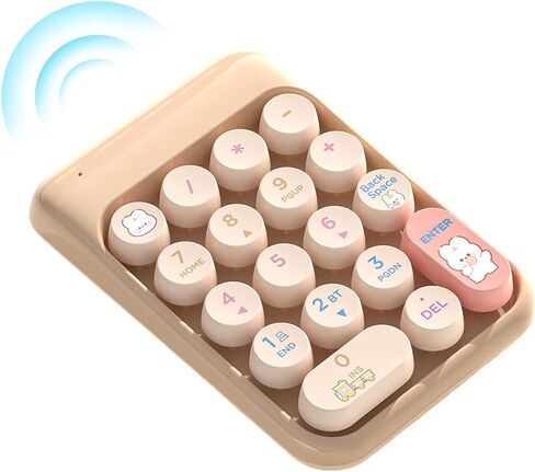 Wireless Number Pad | 18 Keys Cartoon External Numpad | 2.4G Numeric Keypad - for Financial Accounting Office Work Study Game PC Laptop in Saudi Arabia