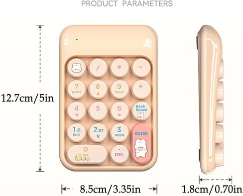 Wireless Number Pad | 18 Keys Cute Numpad - 2.4G Numeric Keypad,for Financial Accounting Office Work Study Game PC Laptop in Saudi Arabia