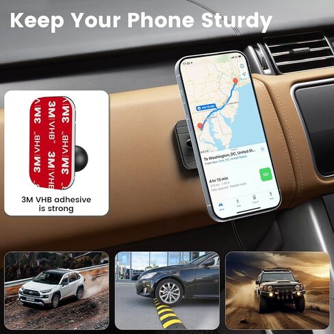 OHLPRO for MagSafe Car Mount Charger iPhone Wireless Car Charger, Stick on Dashboard Magnetic Phone Holder Mount for iPhone 17 Pro Max 16 15 14 Series, 15W Fast Charging, Aluminum Shell in Saudi Arabia