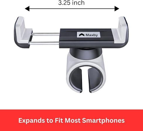 Maxby Steering Wheel Phone Holder Mount for Parked Use, Universal Clamp Fits Most Phones, 360° Rotating Adjustable Bracket, Quick Attach Detach, Hands-Free Viewing for Waiting and Meals in the Car in Saudi Arabia