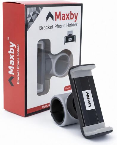 Maxby Steering Wheel Phone Holder Mount for Parked Use, Universal Clamp Fits Most Phones, 360° Rotating Adjustable Bracket, Quick Attach Detach, Hands-Free Viewing for Waiting and Meals in the Car in Saudi Arabia
