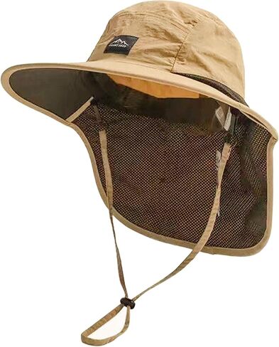 Summer Retro Neck Protection Sun Hats for Women Men Sun Protection Hiking Fishing Hat Western Outdoor Shawl Caps in Saudi Arabia
