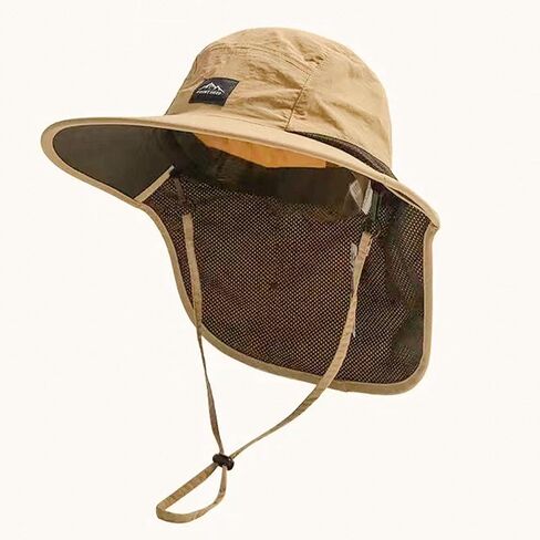 Summer Retro Neck Protection Sun Hats for Women Men Sun Protection Hiking Fishing Hat Western Outdoor Shawl Caps in Saudi Arabia