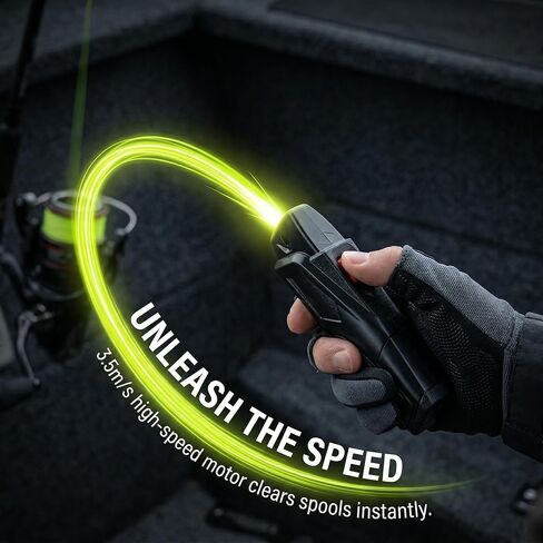 Electric Fishing Line Spooler & Stripper - High Speed Portable Fishing Line Remover Tool for Quick Line Replacement, Automatic Line Spooler Machine for Spinning & Casting Reels in Saudi Arabia