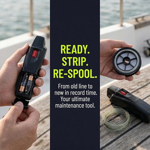 Electric Fishing Line Spooler & Stripper - High Speed Portable Fishing Line Remover Tool for Quick Line Replacement, Automatic Line Spooler Machine for Spinning & Casting Reels in Saudi Arabia