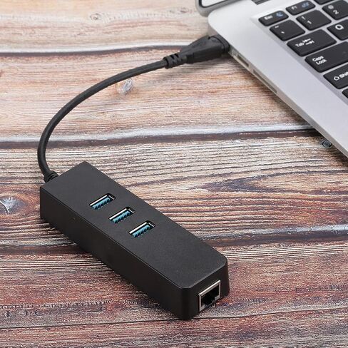 USB 3.0 Gigabit Ethernet Converter Adapter, with 3 Port USB Hub RJ45 Port, for Wins Laptop PC in Saudi Arabia