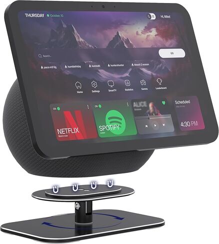 Metal Stand for Echo Show 11 & Show 8 2025, Tiltable Table Holder, 360° Swivel, Easy Operation, Sturdy and Durable, Magnetic Desk Stand, Convenient to Use in The Kitchen (Black) in Kuwait