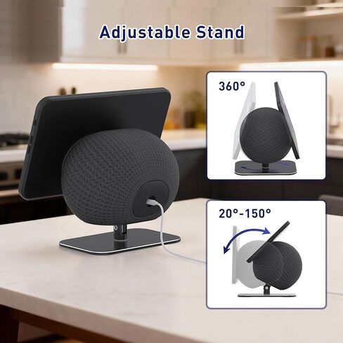 Metal Stand for Echo Show 11 & Show 8 2025, Tiltable Table Holder, 360° Swivel, Easy Operation, Sturdy and Durable, Magnetic Desk Stand, Convenient to Use in The Kitchen (Black) in Kuwait