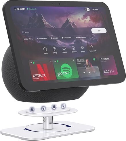 Metal Stand for Echo Show 11 & Show 8 2025, Tiltable Table Holder, 360° Swivel, Easy Operation, Sturdy and Durable, Magnetic Desk Stand, Convenient to Use in The Kitchen (Black) in Kuwait