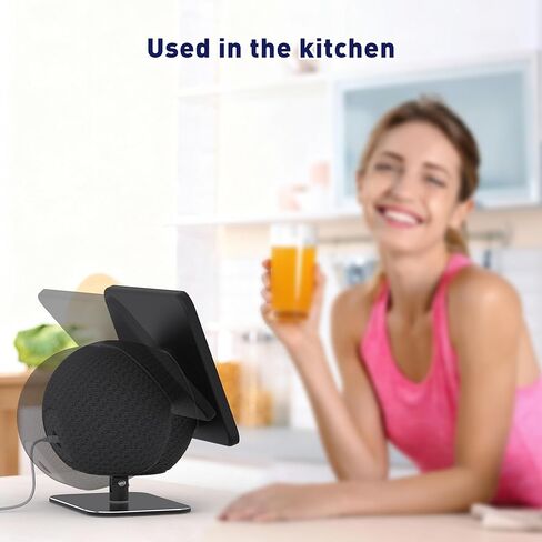 Metal Stand for Echo Show 11 & Show 8 2025, Tiltable Table Holder, 360° Swivel, Easy Operation, Sturdy and Durable, Magnetic Desk Stand, Convenient to Use in The Kitchen (Black) in Kuwait