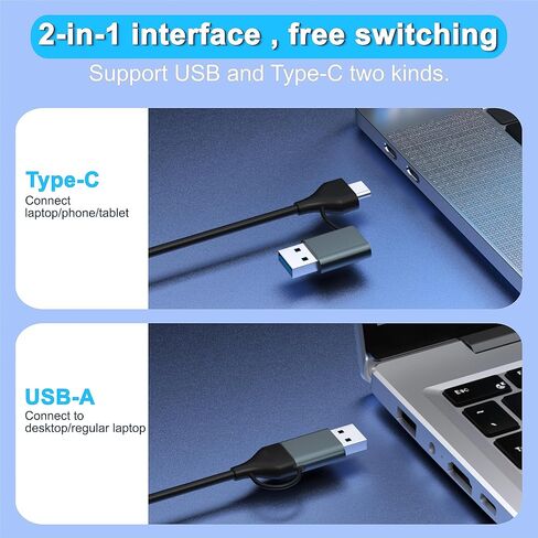 محول إيثرنت USB سعة 2.5 جيجابايت، شبكة إنترنت من النوع C إلى RJ45 بسرعة 2.5 جيجابت في الثانية مع منفذ USB-A 3.0 من الألومنيوم المحمول جيجابت سلكي للإنترنت لأجهزة MacBook وiPad وiPhone 15/16 Pro Max وWindows/MacOS in Kuwait