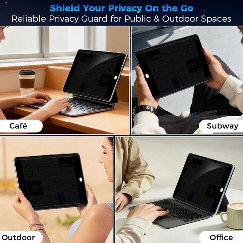 شاشة خصوصية مغناطيسية بأربعة اتجاهات لجهاز iPad الجيل التاسع 10.2 بوصة 2022، فلتر خاص قابل للإزالة 360 درجة لجهاز iPad 8/7th Gen 10.2 بوصة، واقي أمان سهل التركيب مضاد للوهج وخالي من الفقاعات، عبوة واحدة in Kuwait