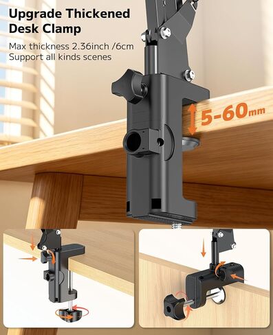 VRIG Magnetic Wireless Charger Phone Holder for Bed Desk, Flexible Articulating Table Mount, Overhead Stand Compatible with iPhone 17/16/15/14, Great for Video Recording, Zoom Meeting, Live Streaming in Saudi Arabia