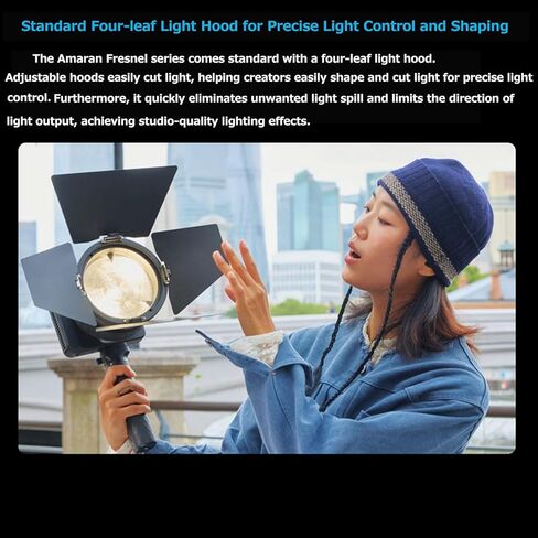 Amaran Fresnel Light Modifier مع شعاع قابل للتعديل 4 أبواب الحظيرة لـ Amaran Ray 360c و660c Halo 600x 300x وBig Bowens Mount LED Light in Saudi Arabia