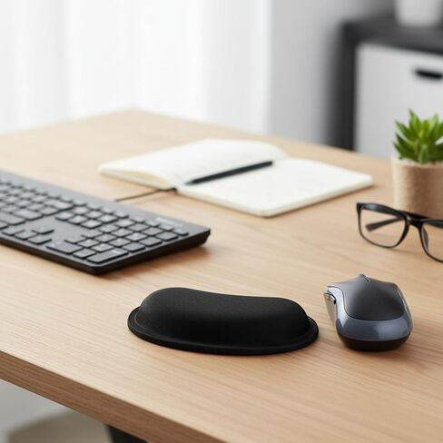 Thinp Mouse Wrist Rest, Ergonomic Memory Foam Wrist Pad for Mouse Mouses Wrists Support Pad with Non-Slip Base for Easy Typing Office Work and Laptop Computer Gaming (Black) in Saudi Arabia