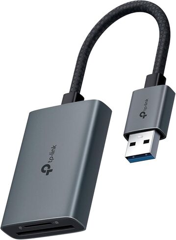 قارئ بطاقات SD من TP-Link، قارئ بطاقات USB 3.0 إلى SD وmicroSD عالي السرعة، قارئ بطاقات ذاكرة من الألومنيوم بفتحة مزدوجة لأجهزة الكمبيوتر المحمول والمزيد، يدعم بطاقات SD/SDHC/SDXC/microSD/microSDHC/microSDXC/TF سعة 2 تيرابايت (UA430) in Saudi Arabia