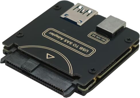 Sintech SAS to USB 3.0 Adapter Card, USB 3.1 Type C SAS SATA Hard Drive Enclosure Reader for 2.5 3.5 Inch HDD SSD with 12V/3A Power in Saudi Arabia
