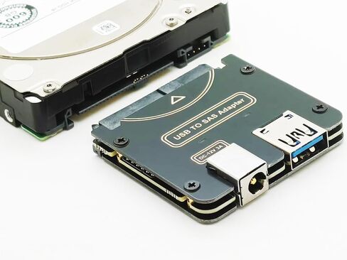 Sintech SAS to USB 3.0 Adapter Card, USB 3.1 Type C SAS SATA Hard Drive Enclosure Reader for 2.5 3.5 Inch HDD SSD with 12V/3A Power in Saudi Arabia