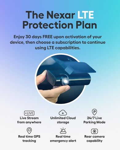 حزمة كاميرا Nexar Beam2 Mini الأمامية والخلفية - وضع وقوف السيارات لمدة 24 ساعة بزاوية واسعة FHD وعدسة لاسلكية للسيارات تتضمن مجموعة أسلاك صلبة بقيمة 25 دولارًا أمريكيًا للطاقة المستمرة in Kuwait