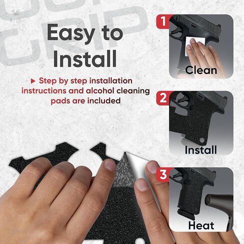 Handleitgrips Gun Grip Tape Compatible with Ruger RXM, Black Textured Rubber Pistol Grip Tape Inserts, Accessories, Veteran Owned, Made in USA in Saudi Arabia