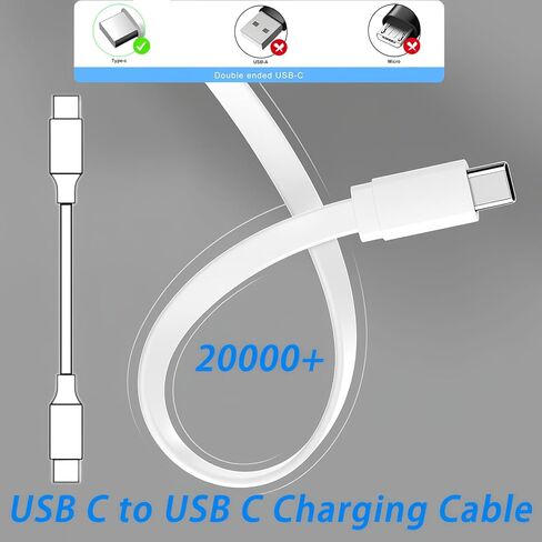 كابل تمديد USB C بطول 20 قدم/6 متر لـ eufy Security SoloCam S220/S340/S4/E30/E42/C210، eufyCam S3 Pro، كاميرا داخلية eufy S350/C220، كابل من النوع C إلى النوع C، كابل شحن طويل مسطح من النوع C - قطعتان in Kuwait