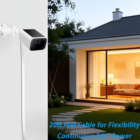 كابل تمديد USB C بطول 20 قدم/6 متر لـ eufy Security SoloCam S220/S340/S4/E30/E42/C210، eufyCam S3 Pro، كاميرا داخلية eufy S350/C220، كابل من النوع C إلى النوع C، كابل شحن طويل مسطح من النوع C - قطعتان in Kuwait