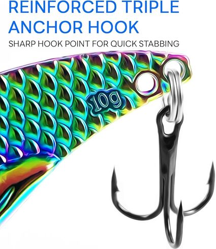 5 Pack Metal Blade Baits Fishing Lures VIB Spoons Swimbaits for Bass Trout Walleye Crappie in Saudi Arabia