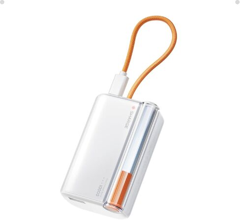 شاحن متنقل صغير بقوة 45 وات 10000 مللي أمبير في الساعة، بطارية شحن سريعة مع كابل USB-C مدمج، شاحن هاتف محمول صغير الحجم، باور بانك أساسيات السفر لهاتف iPhone 17/16 in Saudi Arabia