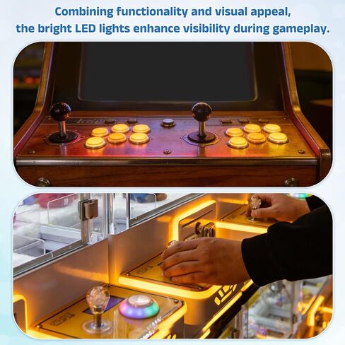 Nexarelle 4 Pcs Arcade LED Lights Push Button (24mm) - 5A 12/24V LED Illuminated Game Push Button for Arcade Machine/Fighting Stick/Video Gaming Controller, Red in Saudi Arabia