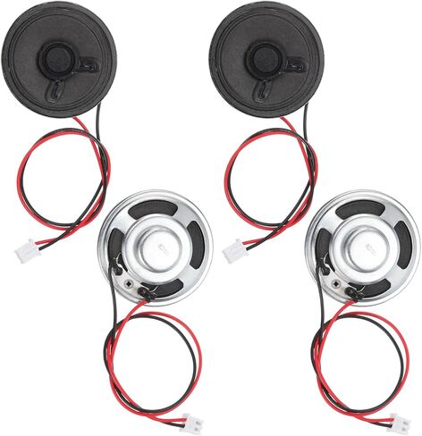 4pcs Internal Magnet Speaker (1W 8 Ohm 2.54mm) - Round Internal Micro Magnet Loudspeaker with 200mm Terminal Wire for DVD EVD Mobile Portable Advertising Machine, Black in Saudi Arabia