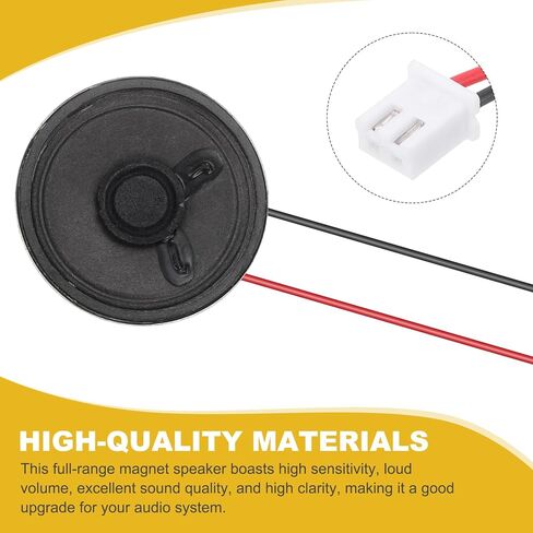 4pcs Internal Magnet Speaker (1W 8 Ohm 2.54mm) - Round Internal Micro Magnet Loudspeaker with 200mm Terminal Wire for DVD EVD Mobile Portable Advertising Machine, Black in Saudi Arabia