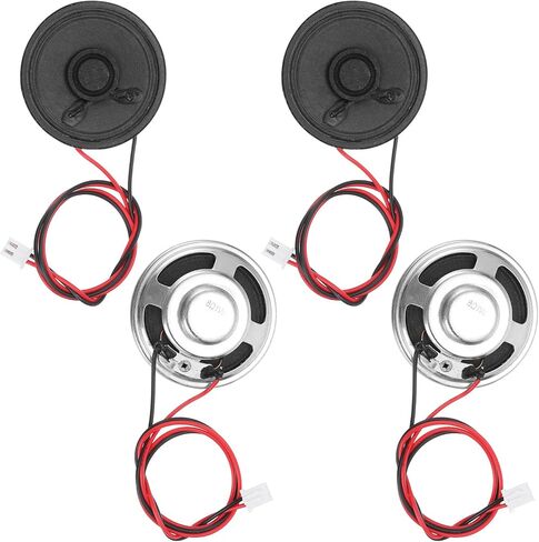 4pcs Internal Magnet Speaker (1W 8 Ohm 2.54mm) - Round Internal Micro Magnet Loudspeaker with 200mm Terminal Wire for DVD EVD Mobile Portable Advertising Machine, Black in Saudi Arabia