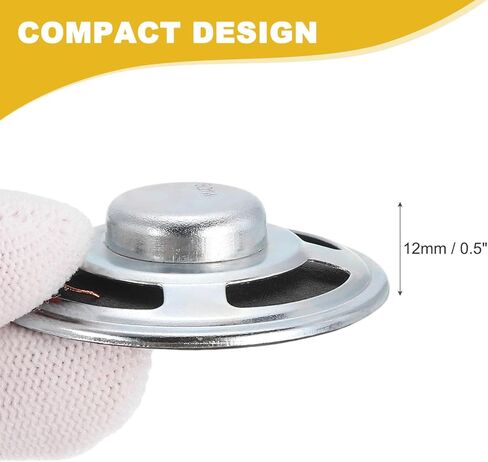 4pcs Internal Magnet Speaker (1W 8 Ohm 2.54mm) - Round Internal Micro Magnet Loudspeaker with 200mm Terminal Wire for DVD EVD Mobile Portable Advertising Machine, Black in Saudi Arabia