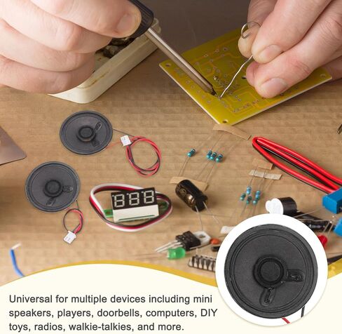 4pcs Internal Magnet Speaker (1W 8 Ohm 2.54mm) - Round Internal Micro Magnet Loudspeaker with 200mm Terminal Wire for DVD EVD Mobile Portable Advertising Machine, Black in Saudi Arabia