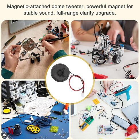 4pcs Internal Magnet Speaker (1W 8 Ohm 2.54mm) - Round Internal Micro Magnet Loudspeaker with 200mm Terminal Wire for DVD EVD Mobile Portable Advertising Machine, Black in Saudi Arabia